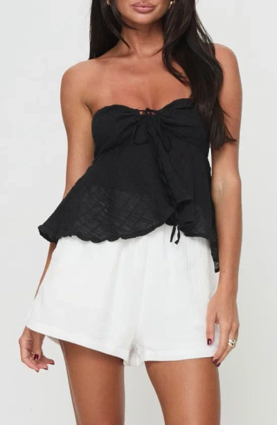 Princess Polly Summer Nights Strapless Top In Black Low Impact