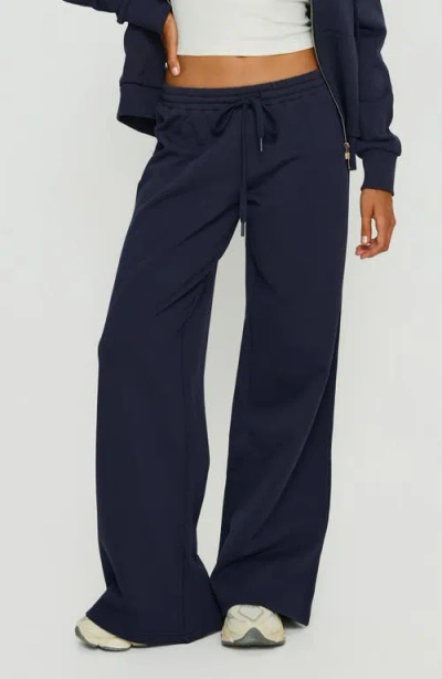 Princess Polly Summits Mid Rise Flare Track Pants In Blue