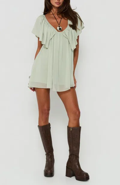 Princess Polly Sun Spirit Plunge Playsuit In Sage