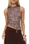 Princess Polly Sunburn Asymmetric Sleeveless Top In Brown