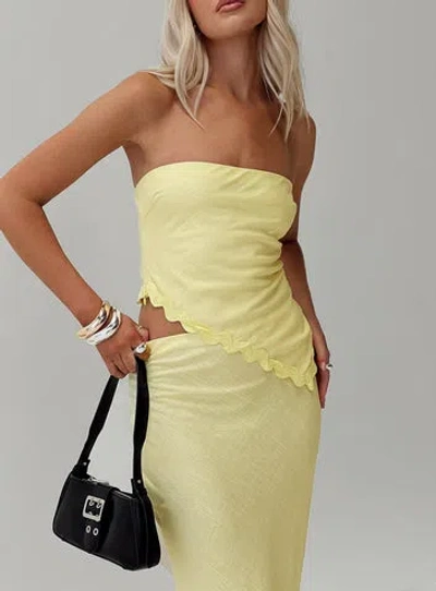 Princess Polly Sunburst Strapless Top In Yellow