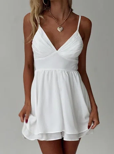 Princess Polly Sunray Pleated Romper In White