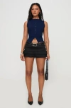 Princess Polly Suzu Button-up Tank In Navy