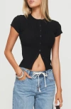 Princess Polly Suzu Rib Button-up Top In Blue