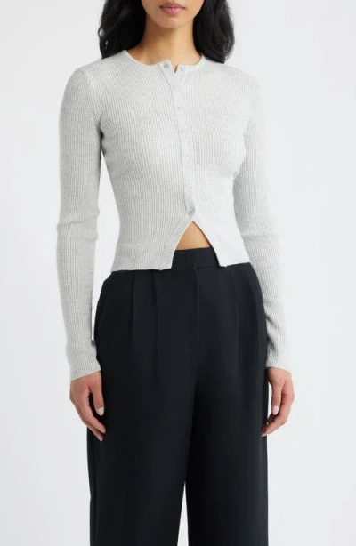 Princess Polly Suzu Rib Cardigan In Gray