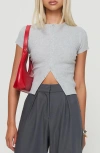 Princess Polly Suzu Short Sleeve Cardigan In Grey