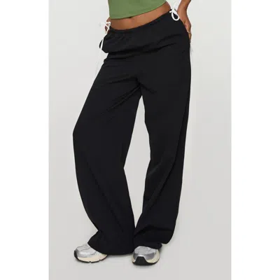 Princess Polly Sweet As Sugar Drawstring Bow Pants In Black