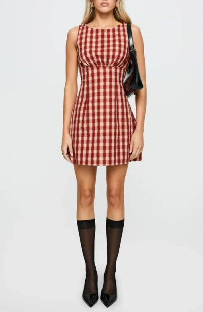 Princess Polly Sweet Somethings Check Minidress In Red