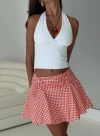 Princess Polly Sweet Verona Ruched Mini Skirt In Red Check