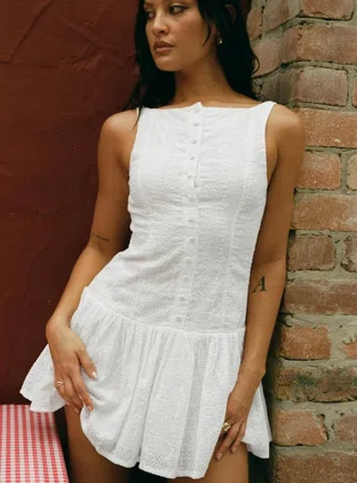 Princess Polly Sweeter Places Embroidered Mini Dress In White