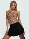 Princess Polly Sydnea Pleat Mini Skirt In Black