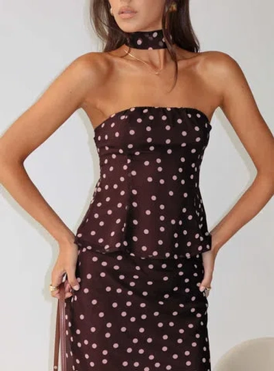Princess Polly Sydni Scarf Detail Strapless Top In Brown