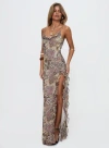 Princess Polly Sympathize Frill Maxi Split Dress In Multi