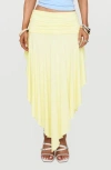 Princess Polly Symphonia Asymmetric Midi Skirt In Yellow