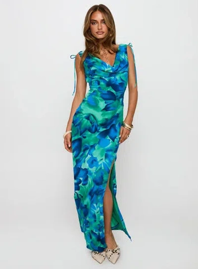Princess Polly Symphonies Cowl Maxi Dress Multi In Blue