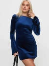 Princess Polly Syrene Velvet Mini Dress In Navy