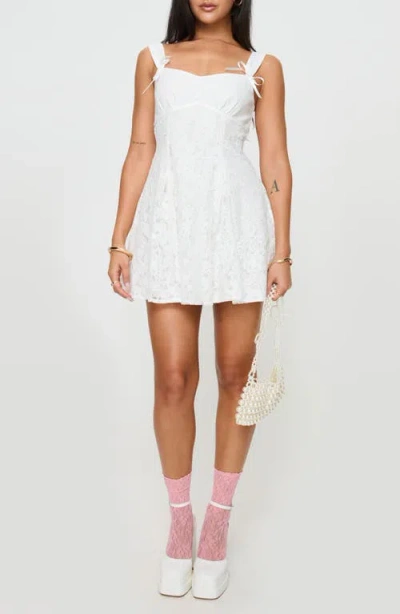 Princess Polly Tadea Embroidered Lace Minidress In White