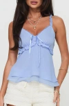 Princess Polly Taini Ruffle Chiffon Camisole In Blue