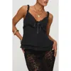 Princess Polly Taini Ruffle Chiffon Camisole In Black