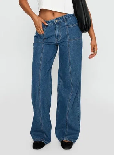 Princess Polly Taji Wide Leg Jeans In Blue