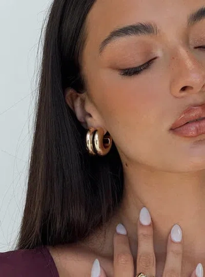 Princess Polly Take My Breath Double Hoop Earring In Gold
