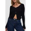Princess Polly Take My Time Long Sleeve Half Button Cotton Top