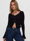 Princess Polly Take My Time Long Sleeve Top In Black
