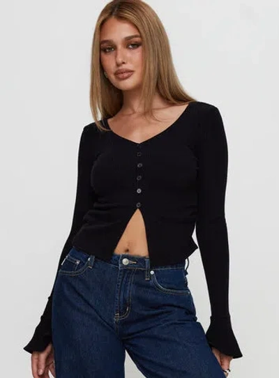 Princess Polly Take My Time Long Sleeve Top In Black