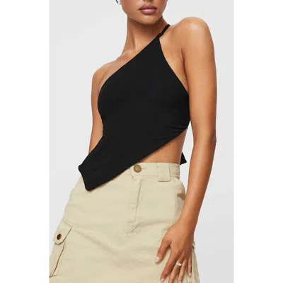 Princess Polly Talfourd One-shoulder Asymmetric Top In Black