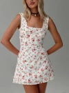 Princess Polly Tall Dasha Mini Dress In White Floral