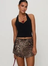 Princess Polly Tall Tejano Mini Skirt In Leopard