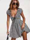 Princess Polly Tall Wescott Gingham Romper In Black / White