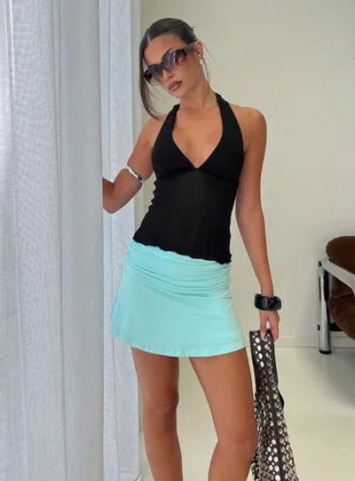 Princess Polly Tamsyn Ruched Mini Skirt In Aqua