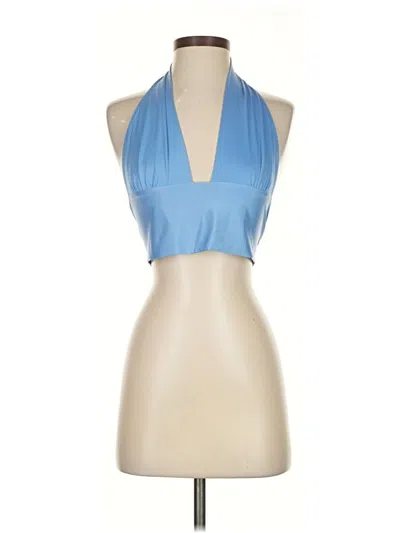 Pre-owned Princess Polly Tank Top Blue Halter Neckline Tops