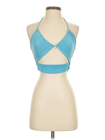 Pre-owned Princess Polly Tank Top Blue Halter Neckline Tops