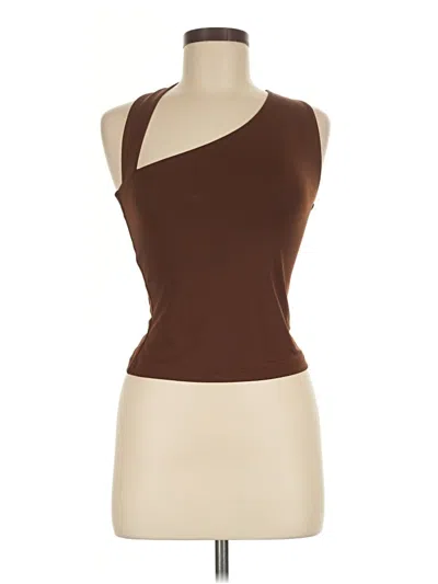 Pre-owned Princess Polly Tank Top Brown One Shoulder Neckline Tops