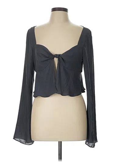 Pre-owned Princess Polly Tank Top Gray Plunge Neckline Tops