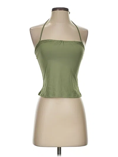 Pre-owned Princess Polly Tank Top Green Halter Neckline Tops