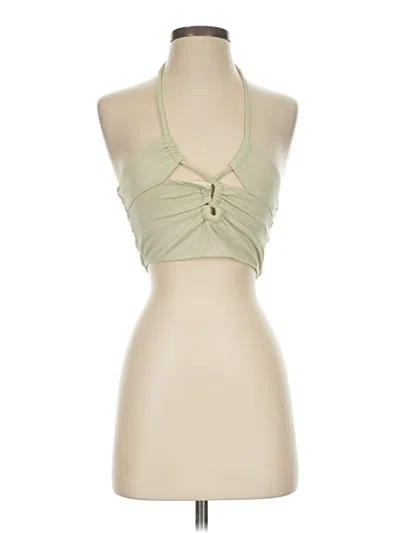 Pre-owned Princess Polly Tank Top Green Halter Neckline Tops