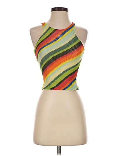 Pre-owned Princess Polly Tank Top Green Halter Neckline Tops