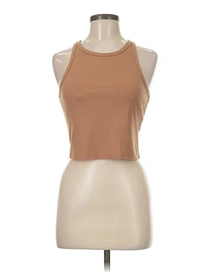 Pre-owned Princess Polly Tank Top Tan Halter Neckline Tops