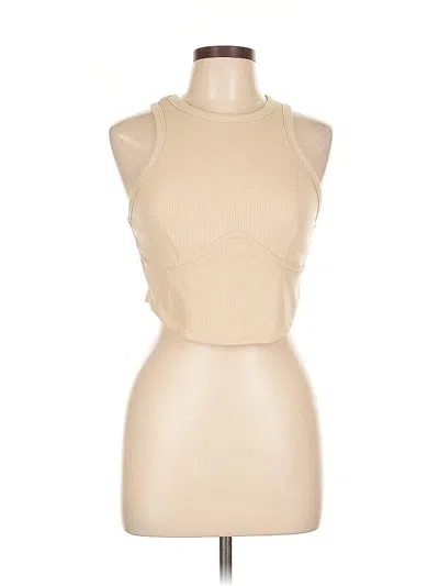 Pre-owned Princess Polly Tank Top Tan Halter Neckline Tops In Brown