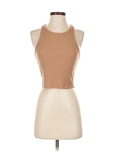 Pre-owned Princess Polly Tank Top Tan Halter Neckline Tops In Brown