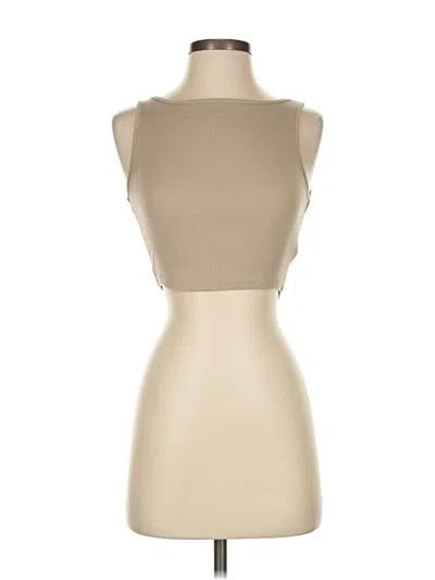 Pre-owned Princess Polly Tank Top Tan Strapless Neckline Tops In Brown