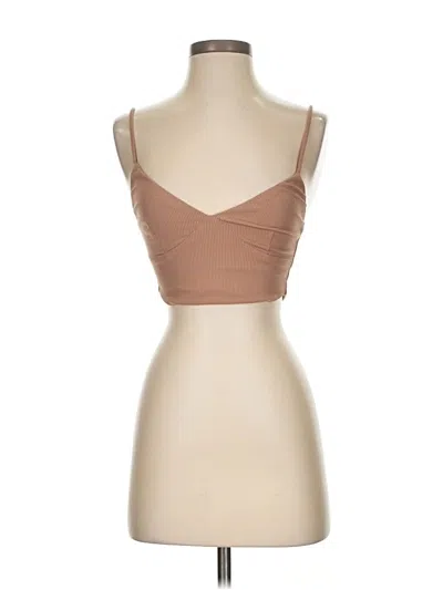 Pre-owned Princess Polly Tank Top Tan Strapless Neckline Tops In Brown