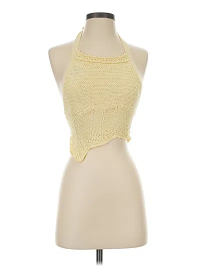 Pre-owned Princess Polly Tank Top Yellow Halter Neckline Tops