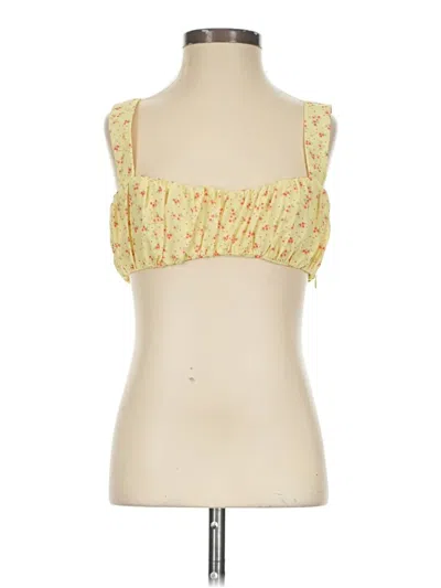 Pre-owned Princess Polly Tank Top Yellow Strapless Neckline Tops