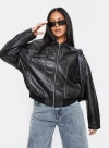 PRINCESS POLLY TANZA FAUX LEATHER JACKET