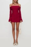 Princess Polly Taylon Off The Shoulder Long Sleeve Mini Body-con Dress