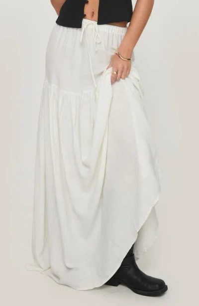 Princess Polly Tearose Tiered Maxi Skirt In White